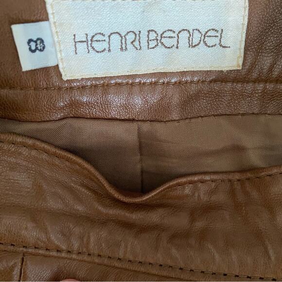 Henri Bendel Vintage Chocolate Brown Leather Pencil Skirt size 8 - Picture 6 of 6